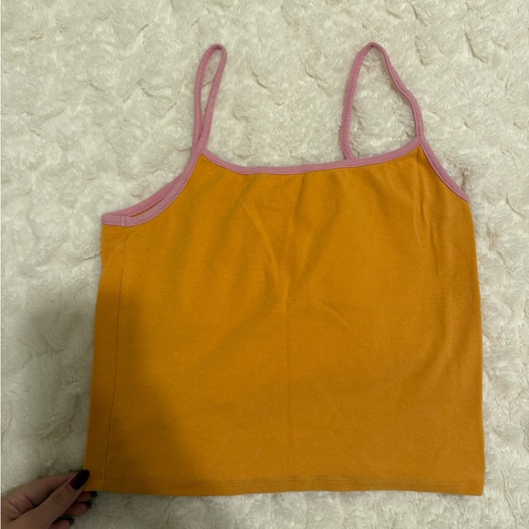 Cotton On Vibrant Orange Tank with Pink Edges - Picture 1 of 2